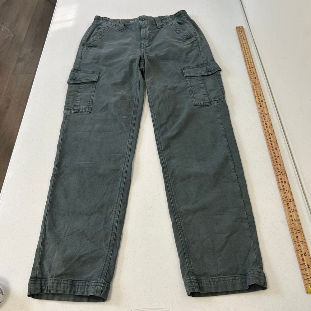 American Eagle Grey Stretch Cargo Pants Womens 4 Regular Straight Leg Utility